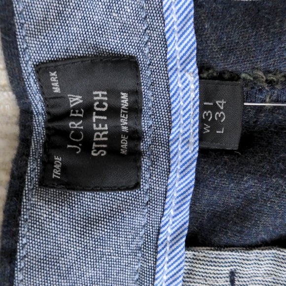 J Crew 484 Slim Fit 31 x 34 Brushed Twill Pants New Dark Green Navy Blue Chino - Picture 4 of 10